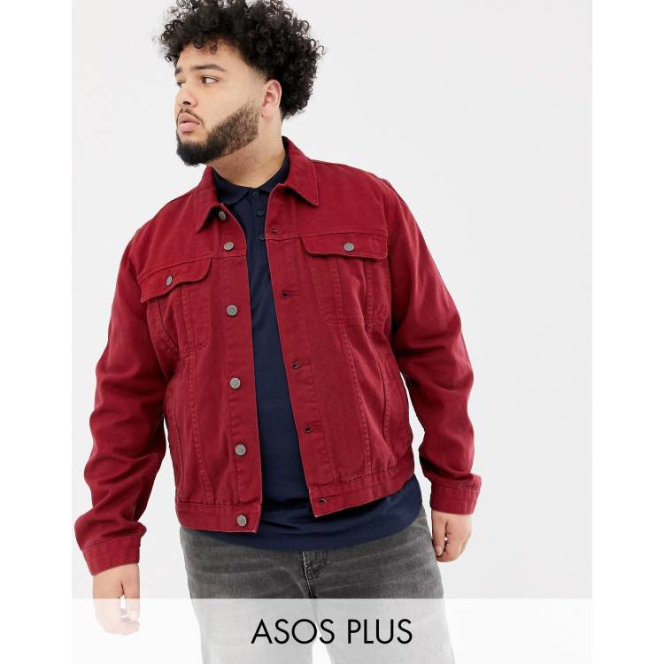 Asos red best sale denim jacket