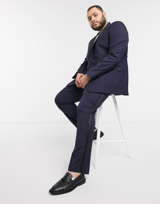 ASOS DESIGN Plus – Enge Smokinghose in Marineblau, 4 von 4