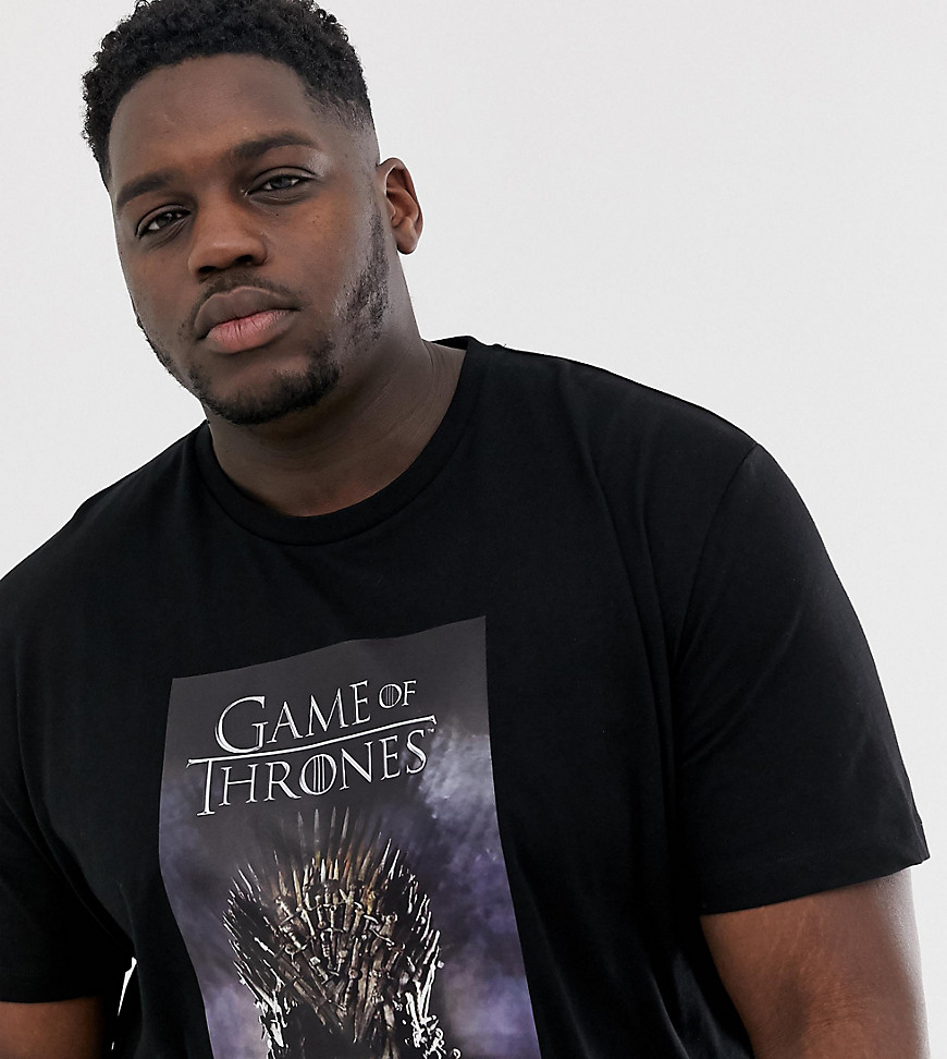 ASOS DESIGN Plus – Game Of Thrones – T-shirt i avslappnad passform-Svart