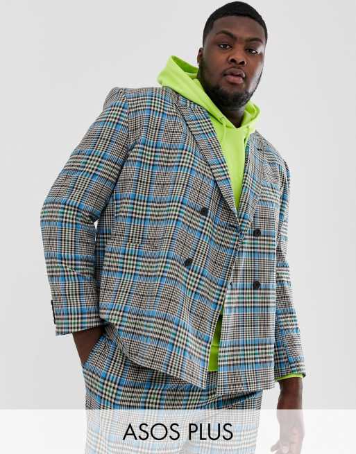ASOS DESIGN Plus - Abito squarato a quadri in colori pop, 2 di 3