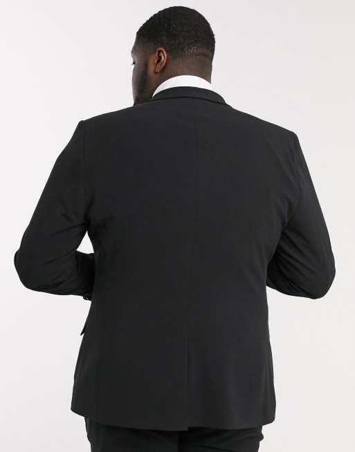 ASOS DESIGN Plus - Giacca da abito stile smoking super skinny nera, 2 di 4