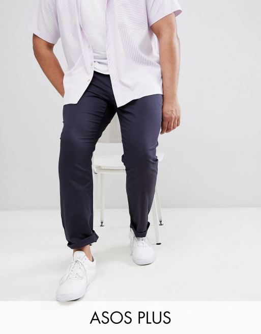 ASOS DESIGN – Plus – Granatowe chinosy o dopasowanym kroju
