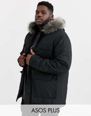 black fur trim parka