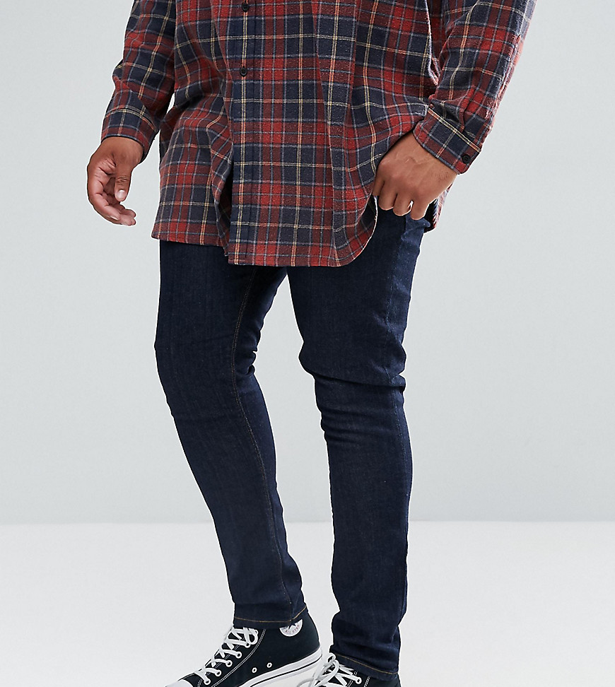 ASOS DESIGN – Plus – Indigoblå superskinny jeans