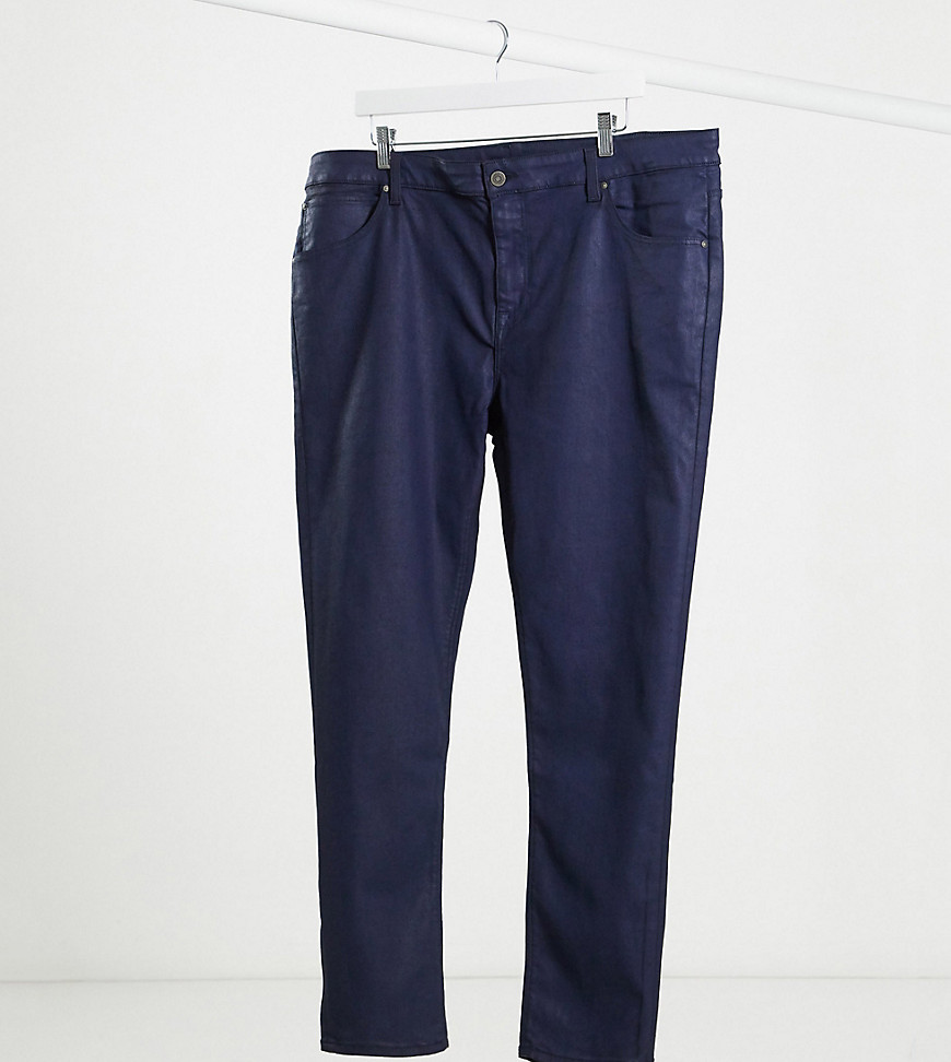 ASOS DESIGN Plus - Jeans spalmati super skinny blu eleganti