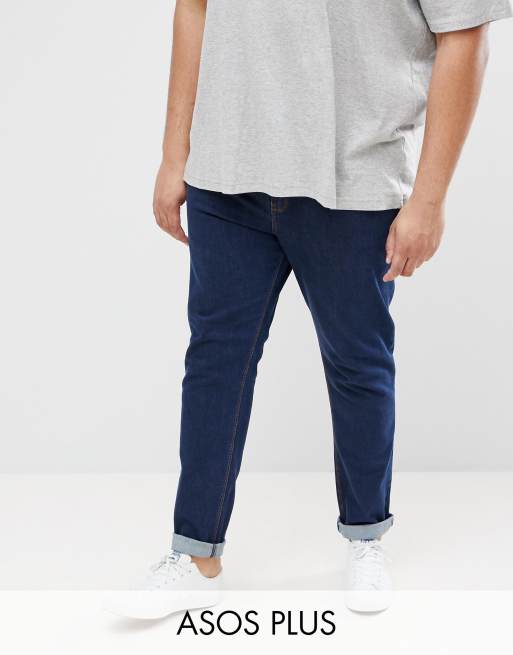 ASOS DESIGN – Plus –  Jeansy o obcisłym kroju w kolorze indigo