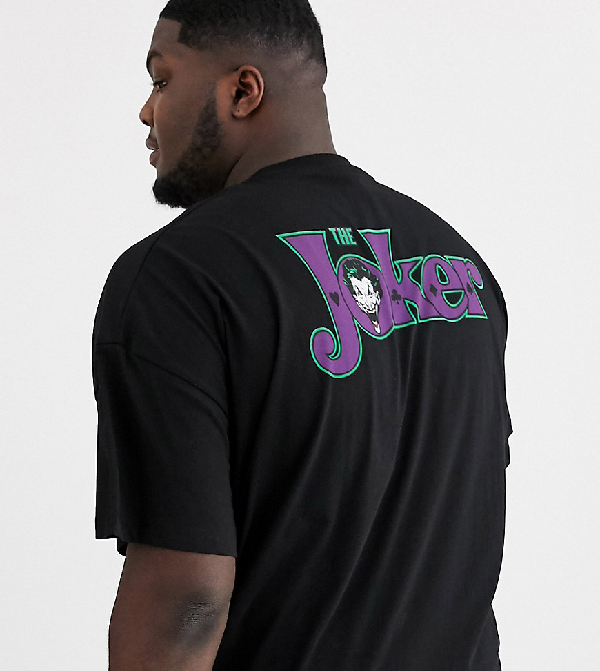 ASOS DESIGN Plus - Joker - Oversized T-shirt met print voor- en achteraan-Zwart