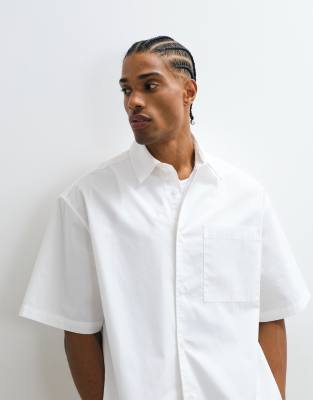Plus - Kastiges Oversize-Hemd aus Popeline in Weiß Weiß XL