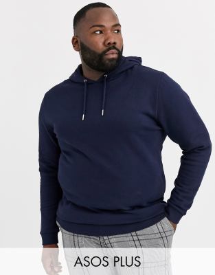 ASOS DESIGN Plus longline hoodie in navy