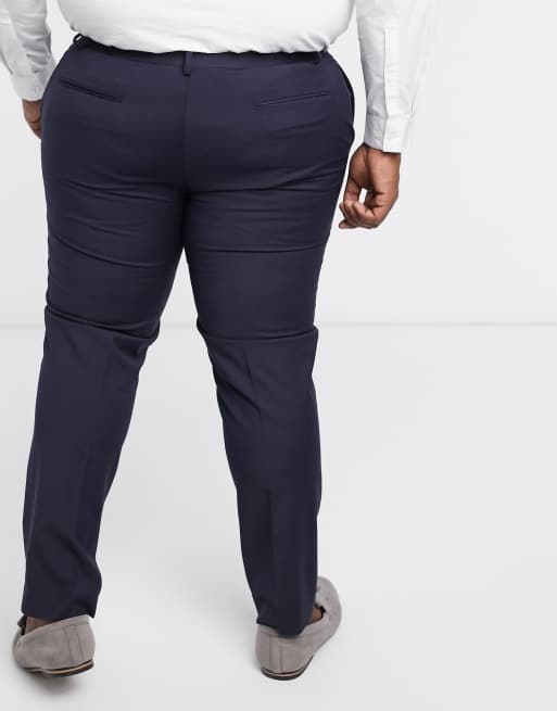 ASOS DESIGN - Plus - Marineblå habitbukser i smal pasform, 2 af 4
