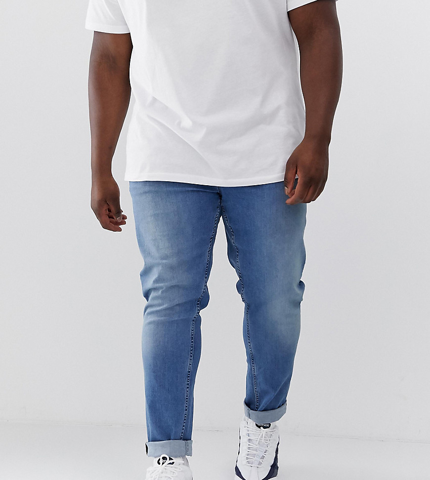 ASOS DESIGN Plus – Mellanblå skinny jeans