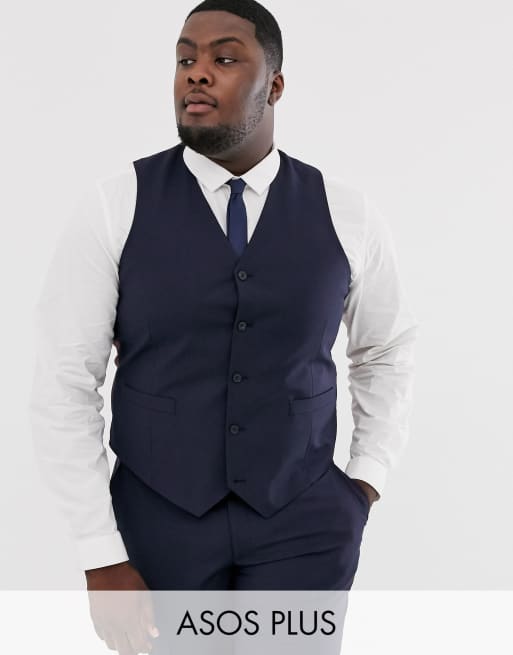 ASOS DESIGN Plus – marineblå habit i smal pasform, 4 af 4