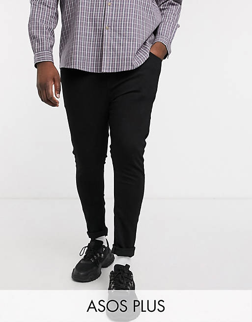 ASOS DESIGN Plus - Nauwsluitende jeans van stretchdenim in zwart