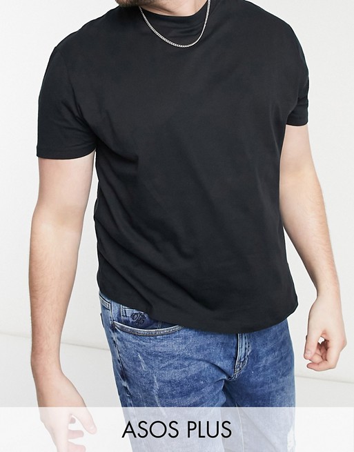 ASOS DESIGN Plus organic relaxed t-shirt with crew neck in black