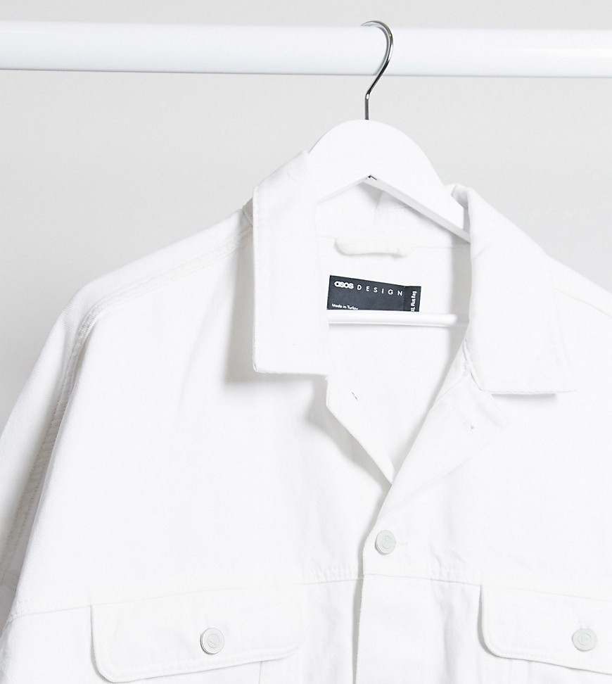ASOS DESIGN Plus oversized denim jacket in white