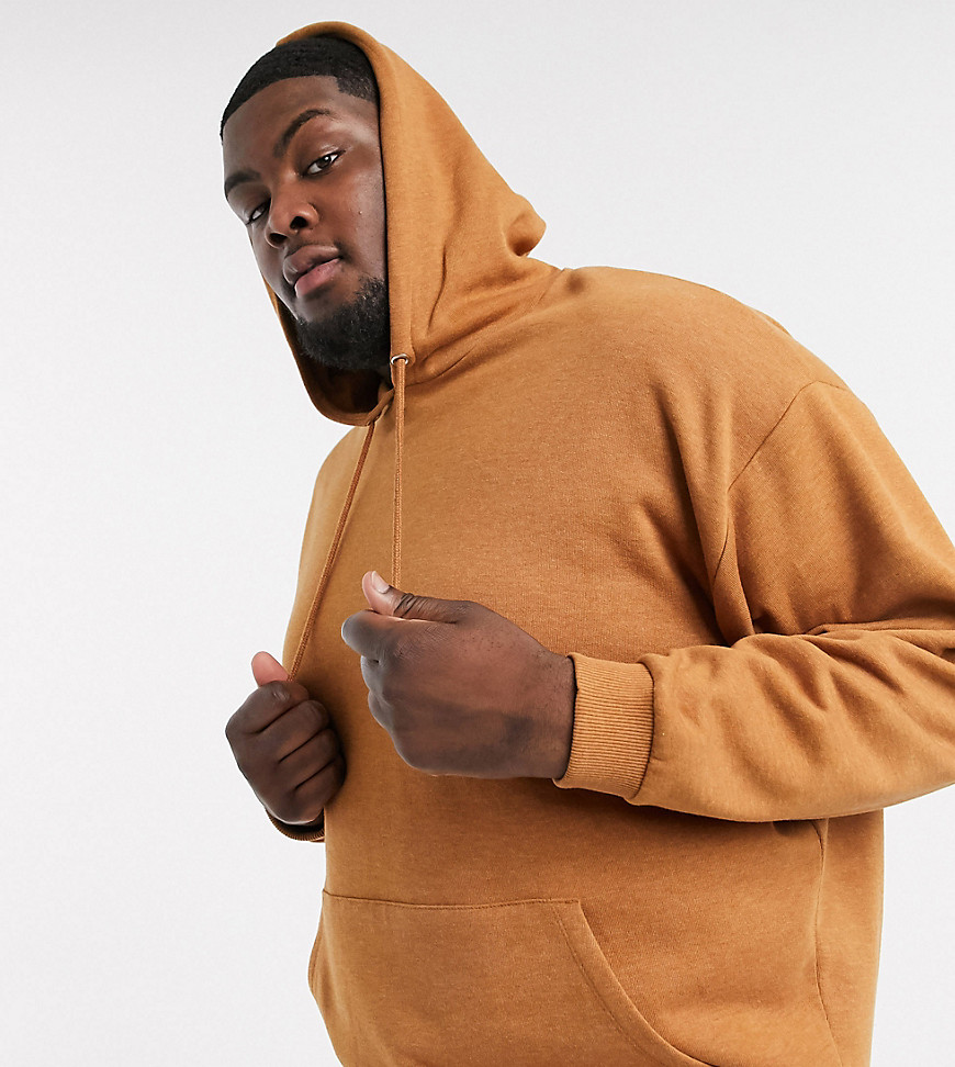 ASOS DESIGN Plus - Oversized hoodie in gemêleerd bruin