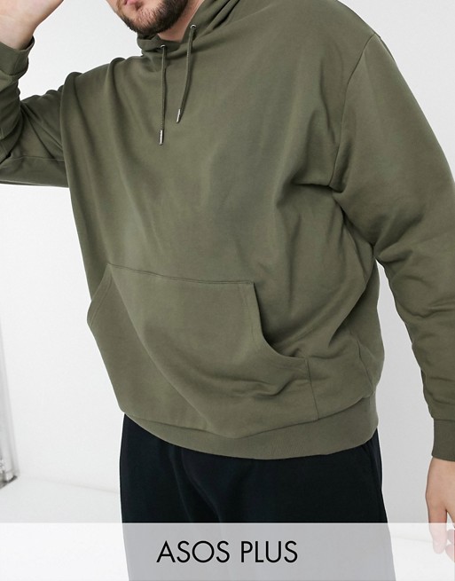 ASOS DESIGN Plus oversized hoodie in khaki