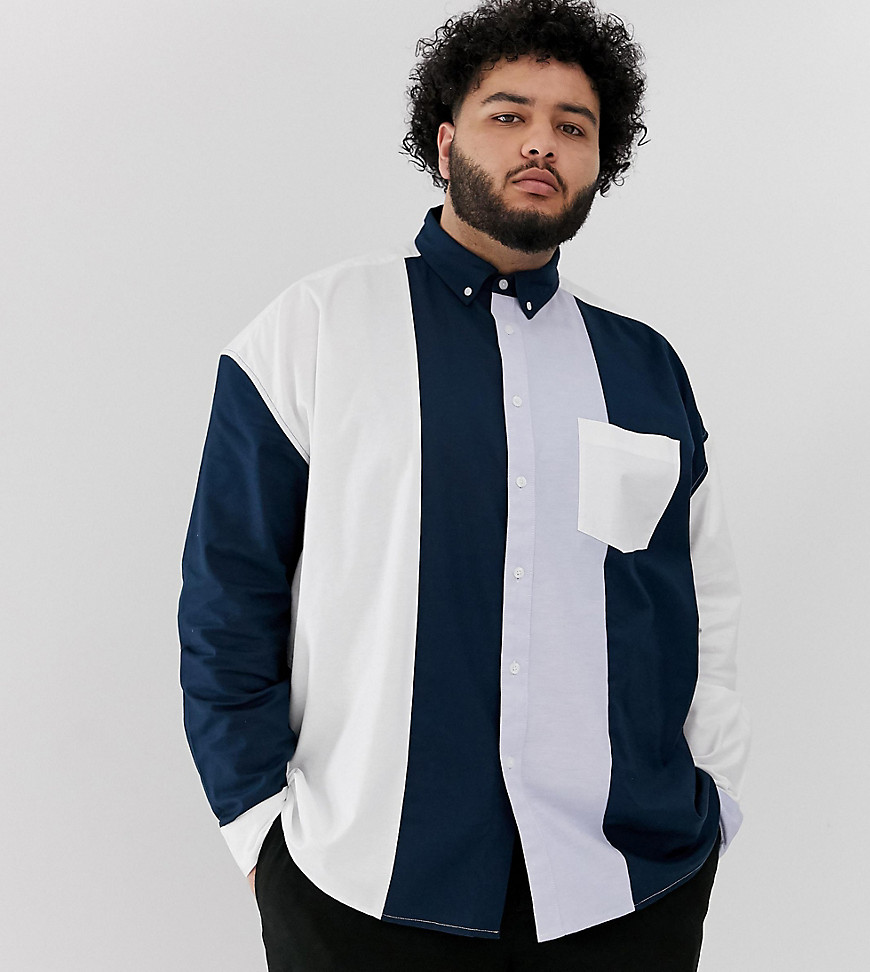 ASOS DESIGN Plus - Oversized Oxford overhemd-Multi