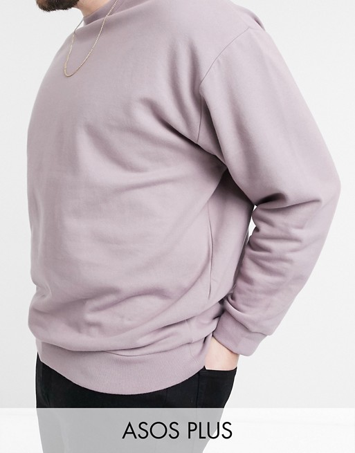 ASOS DESIGN Plus oversized sweatshirt in purple