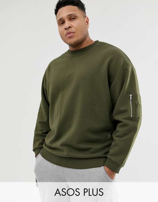 Olive green oversized sweatshirt new arrivals