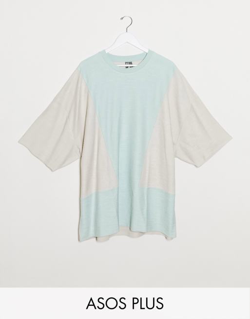 ASOS DESIGN Plus oversized t-shirt with colour block in