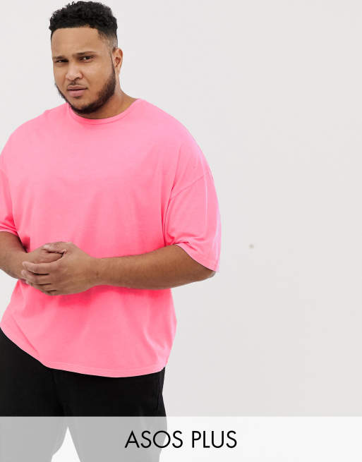 neon pink plus size shirt