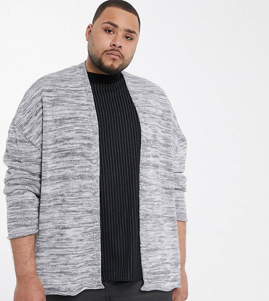 ASOS DESIGN Plus - Oversized vest in gemêleerd grijs