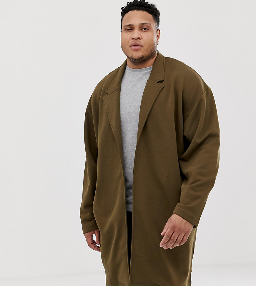 ASOS DESIGN Plus oversized lang frakke i brun