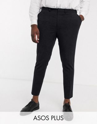 Pantalons et chinos DESIGN Plus - Pantalon habillé super slim coupe courte - Noir