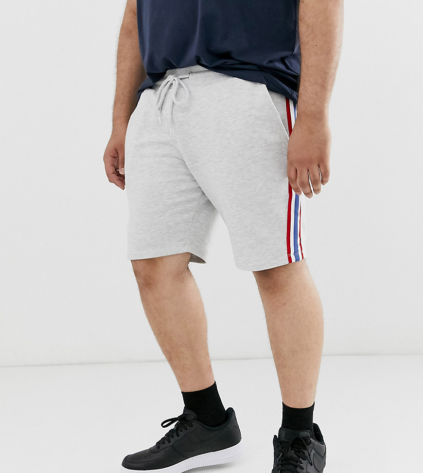 ASOS DESIGN Plus - Pantaloncini skinny in jersey bianco mélange con fettuccia laterale