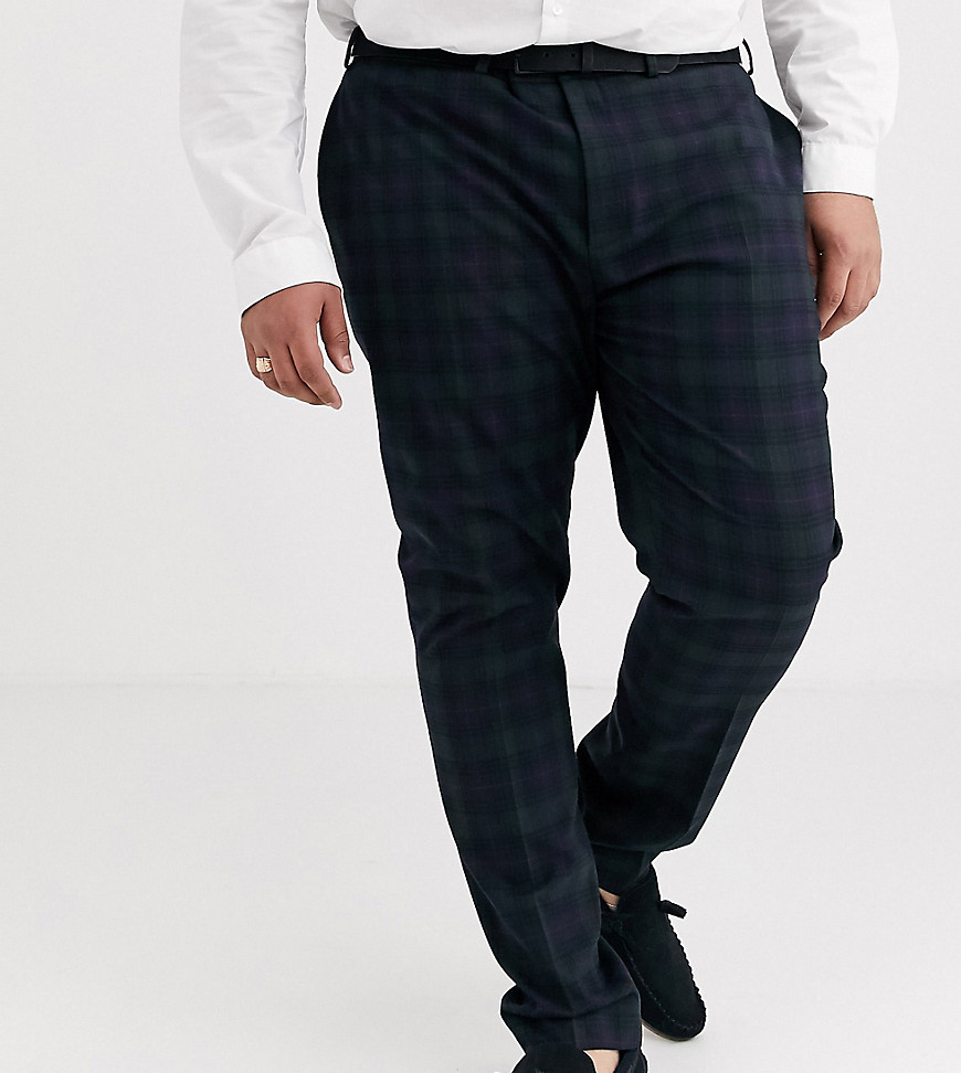 ASOS DESIGN Plus - Pantaloni da abito super skinny blu navy scozzesi Blackwatch