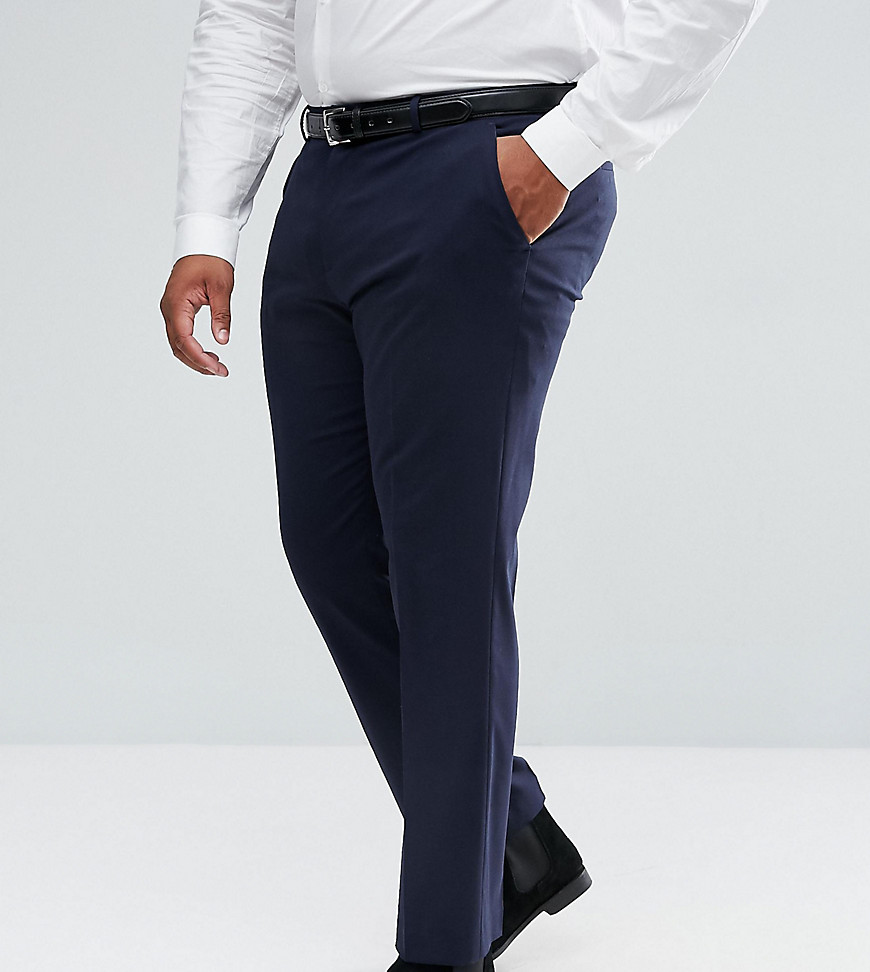 ASOS DESIGN Plus - Pantaloni eleganti slim blu navy