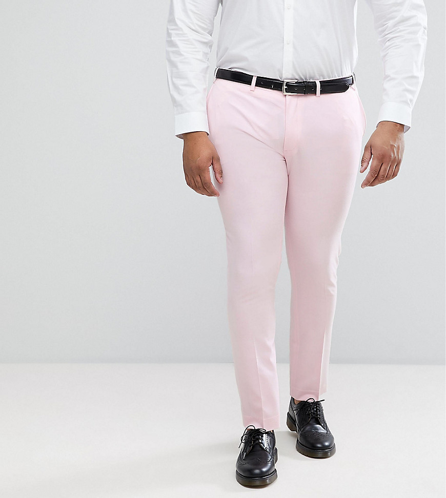 ASOS DESIGN Plus - Pantaloni eleganti super skinny rosa pallido