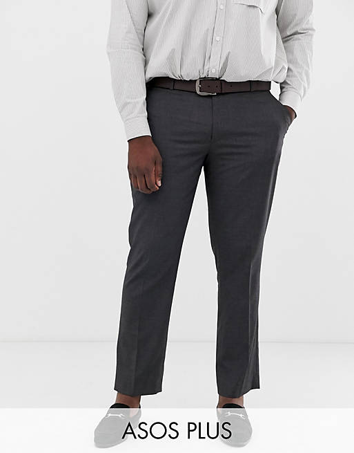 ASOS DESIGN Plus - Pantaloni slim eleganti color antracite