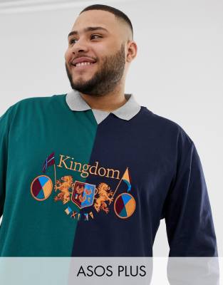 Rétro Décontracté À Imprimé PlusPolo Asos Manches Avec Longues Design EH9YWID2