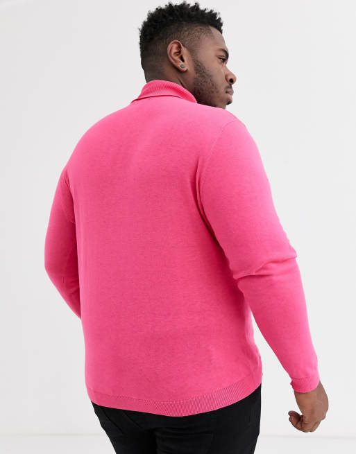 ASOS DESIGN Plus Pull col roule Rose fluo