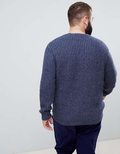 ASOS DESIGN Plus - Pull côtelé épais style pêcheur - Bleu marine, 2 de 4