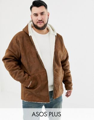 faux shearling jacket with hood