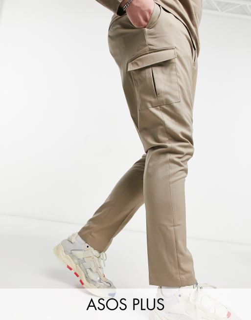 Plus Stone Pocket Cargo Straight Leg Pants