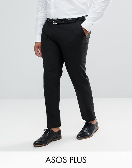 ASOS DESIGN Plus skinny smart trousers in black | ASOS