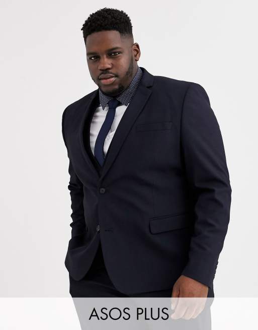 ASOS DESIGN Plus skinny suit in navy, 2 of 3