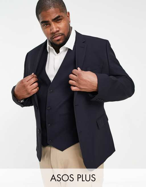 ASOS DESIGN Plus skinny suit jacket in navy ASOS