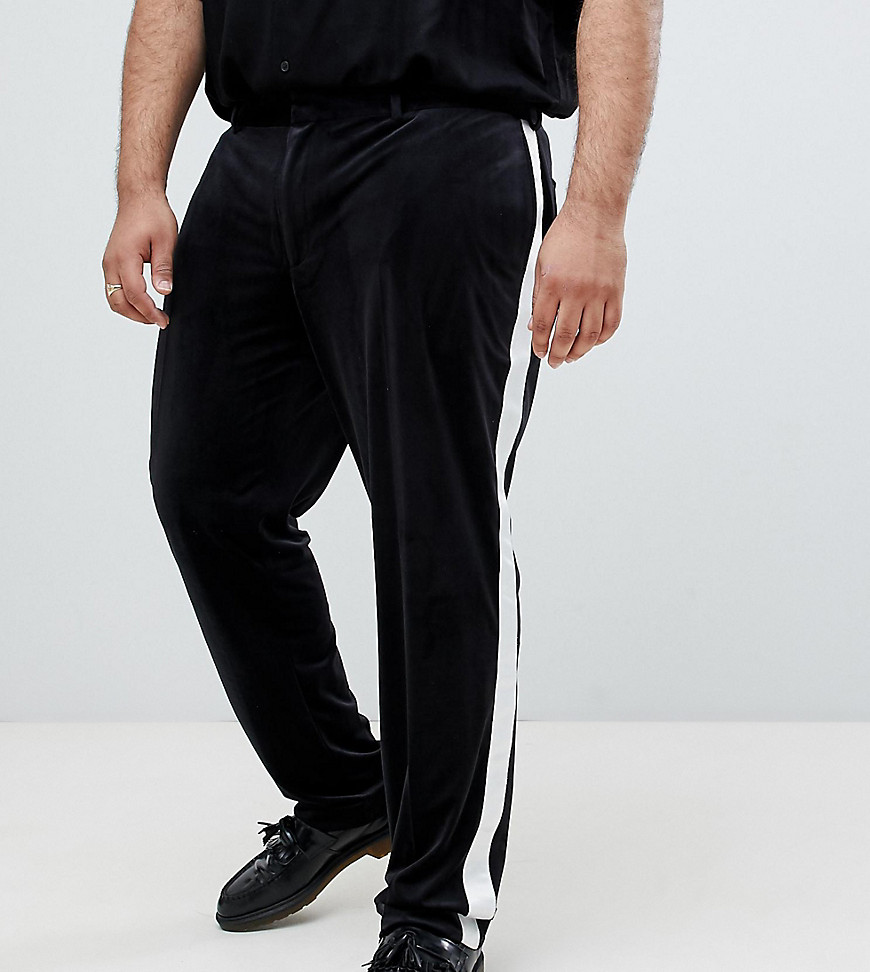 ASOS DESIGN Plus skinny tuxedo suit trousers in black