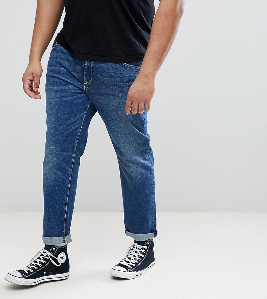 ASOS DESIGN Plus slim jeans in dark wash-Blue