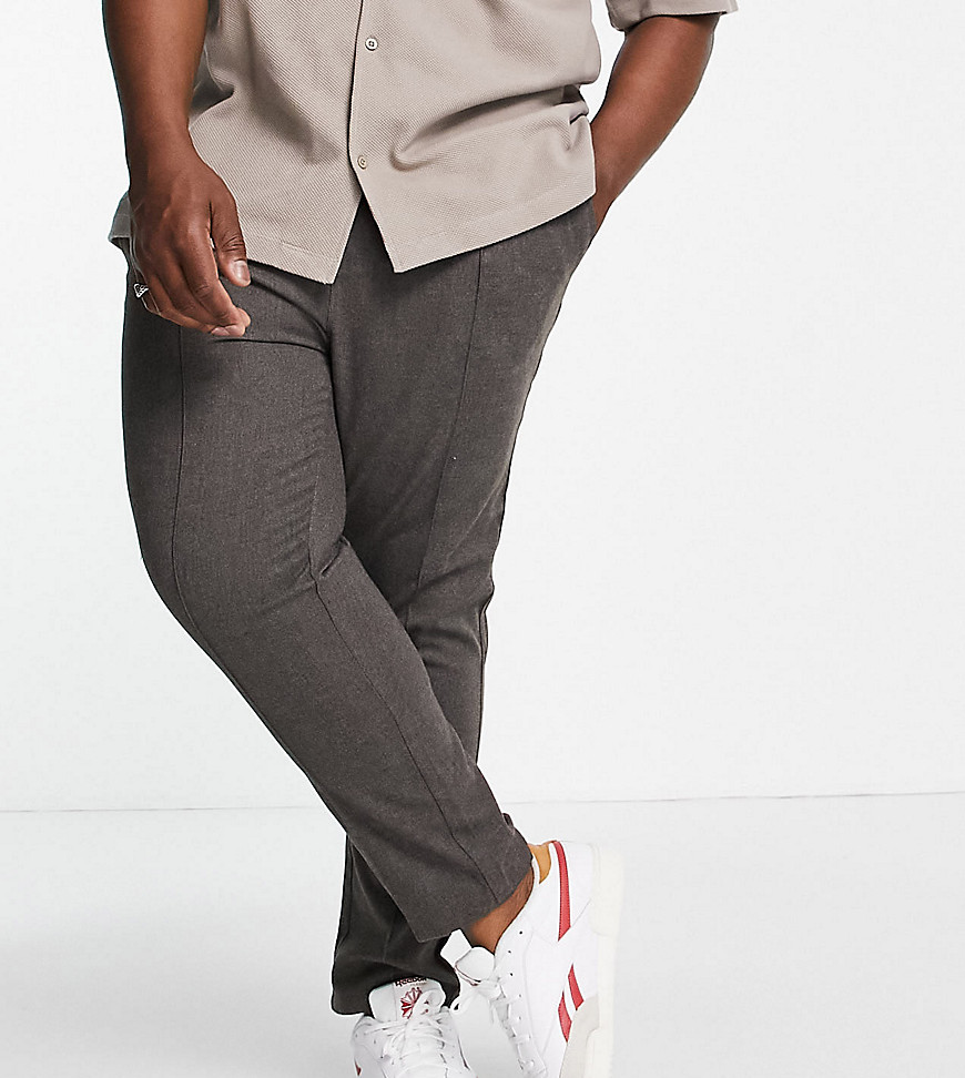 ASOS DESIGN Plus slim pants in gray with elasticized waist-Grey