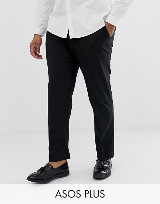 ASOS DESIGN Plus slim smart trousers in black | ASOS