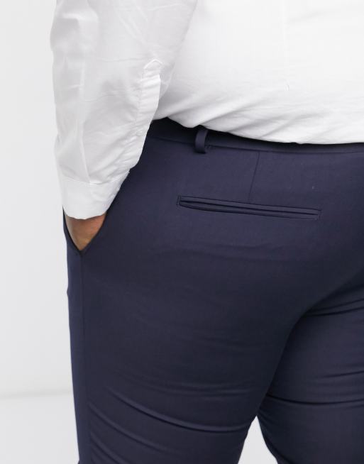 ASOS DESIGN Plus slim suit pants in navy, 3 of 4
