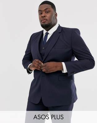 ASOS DESIGN  Marinblå kavaj med smal passform i plusstorlek Marinblå