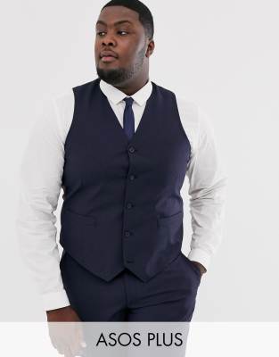 ASOS DESIGN Plus  Marinblå väst med smal passform Marinblå