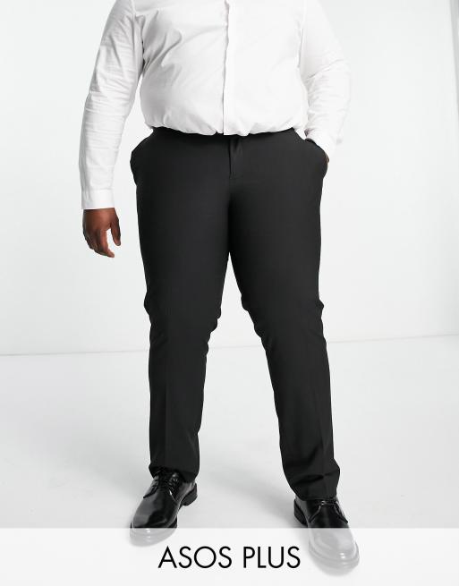 ASOS Design - Plus - Smalle nette broek in zwart